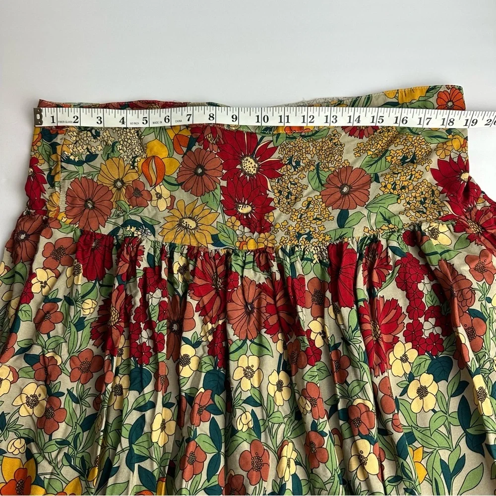 ❌SOLD❌Natural Life Maylin Floral Midi Skirt Women's Size Large or XL Lightweight - Picture 3 of 7
